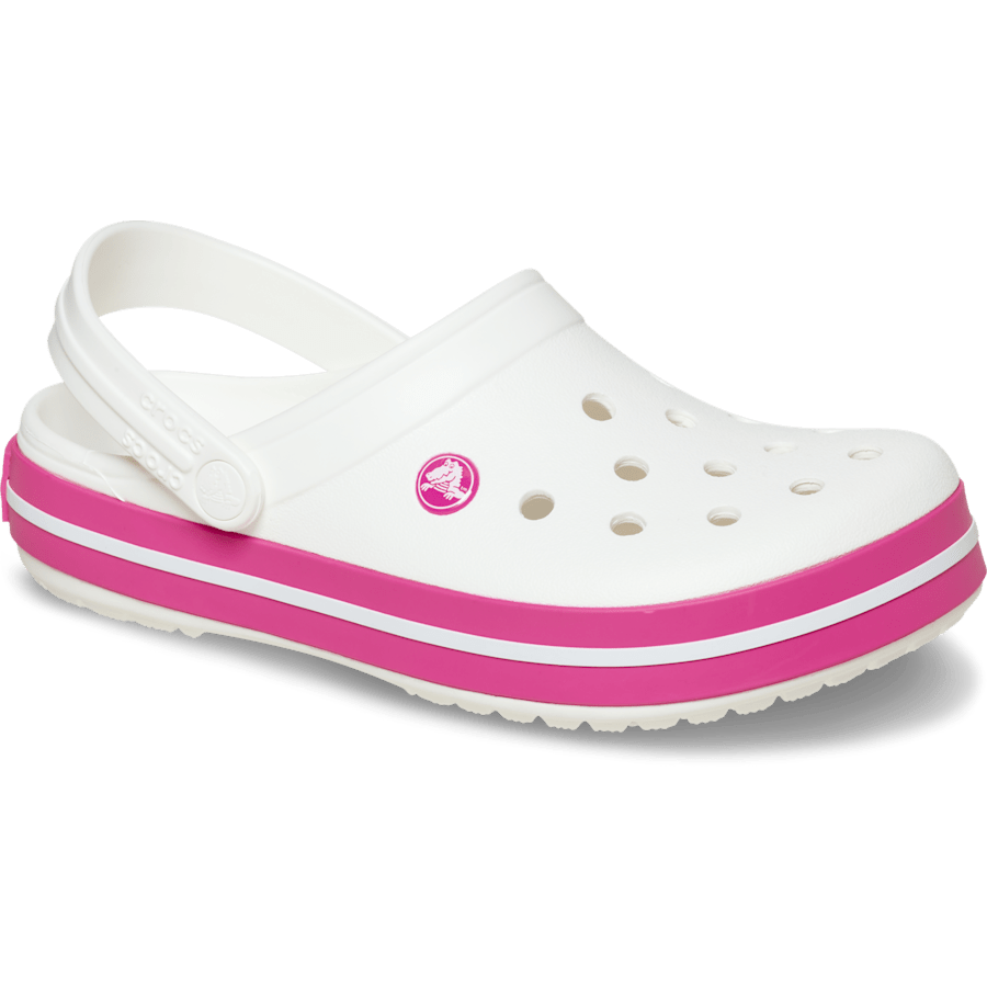 White / Pink Crush Crocband™ Clog - Angle - Crocs