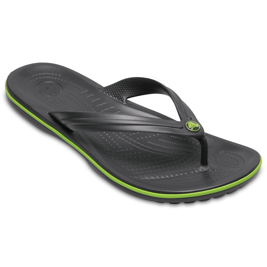 Graphite / Volt Green Crocband™ Flip - Angle - Crocs