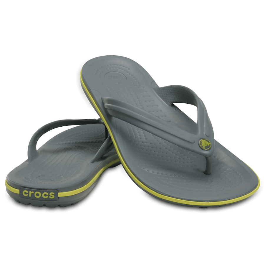 Concrete / Chartreuse Crocband™ Flip - Pair - Crocs