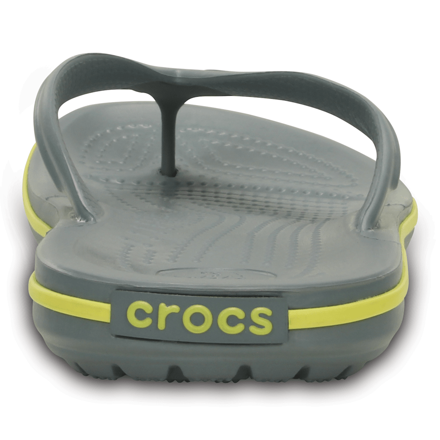Concrete / Chartreuse Crocband™ Flip - Back - Crocs