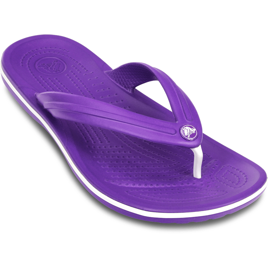 Neon Purple / White Crocband™ Flip - Angle - Crocs