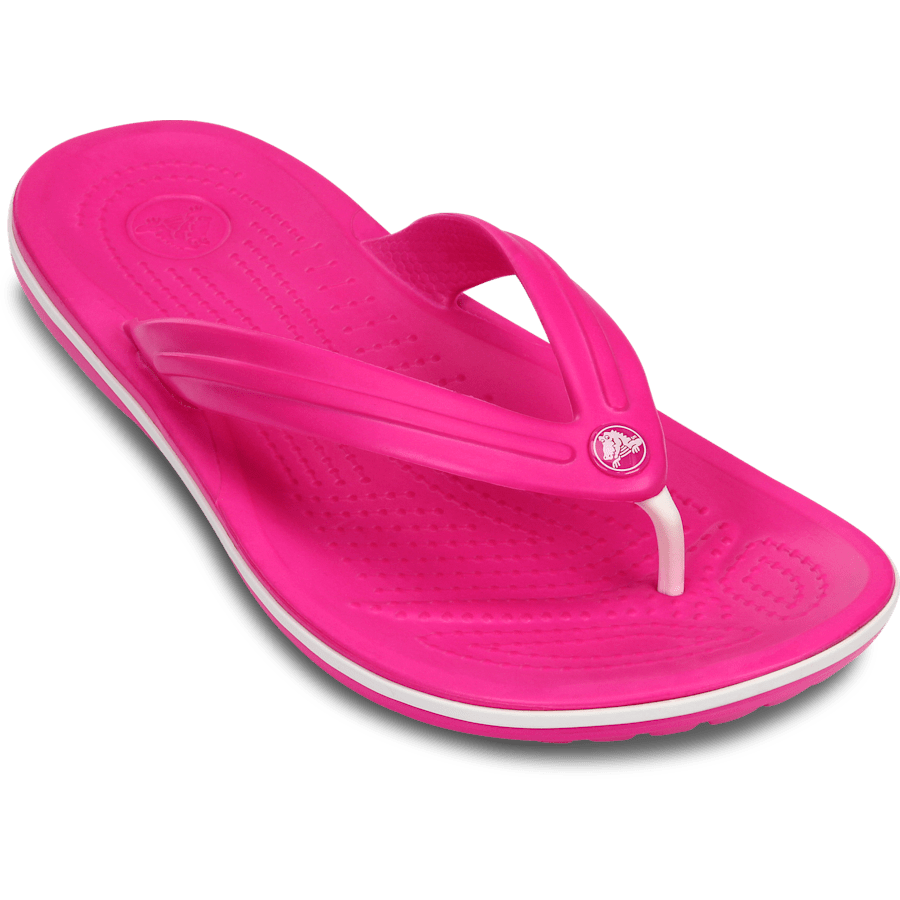 Neon Magenta / White Crocband™ Flip - Angle - Crocs