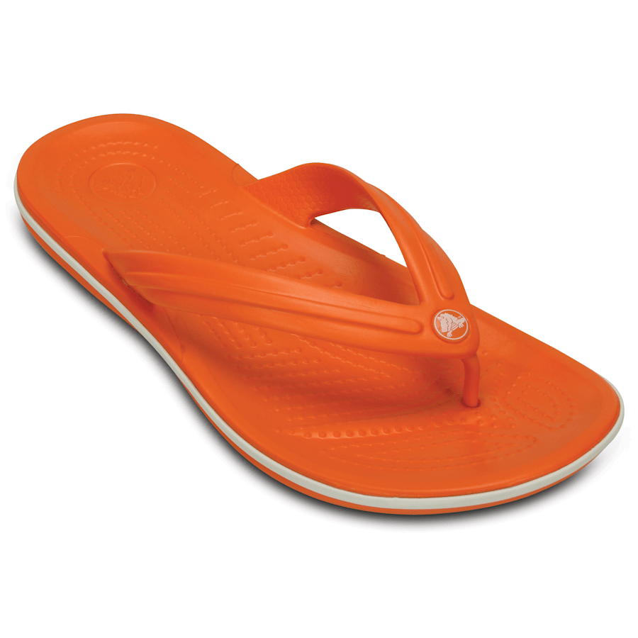 Orange / White Crocband™ Flip - Angle - Crocs