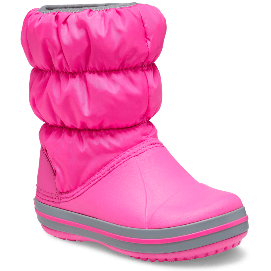 색 키즈 윈터 퍼프 부츠 - 사선 - Crocs