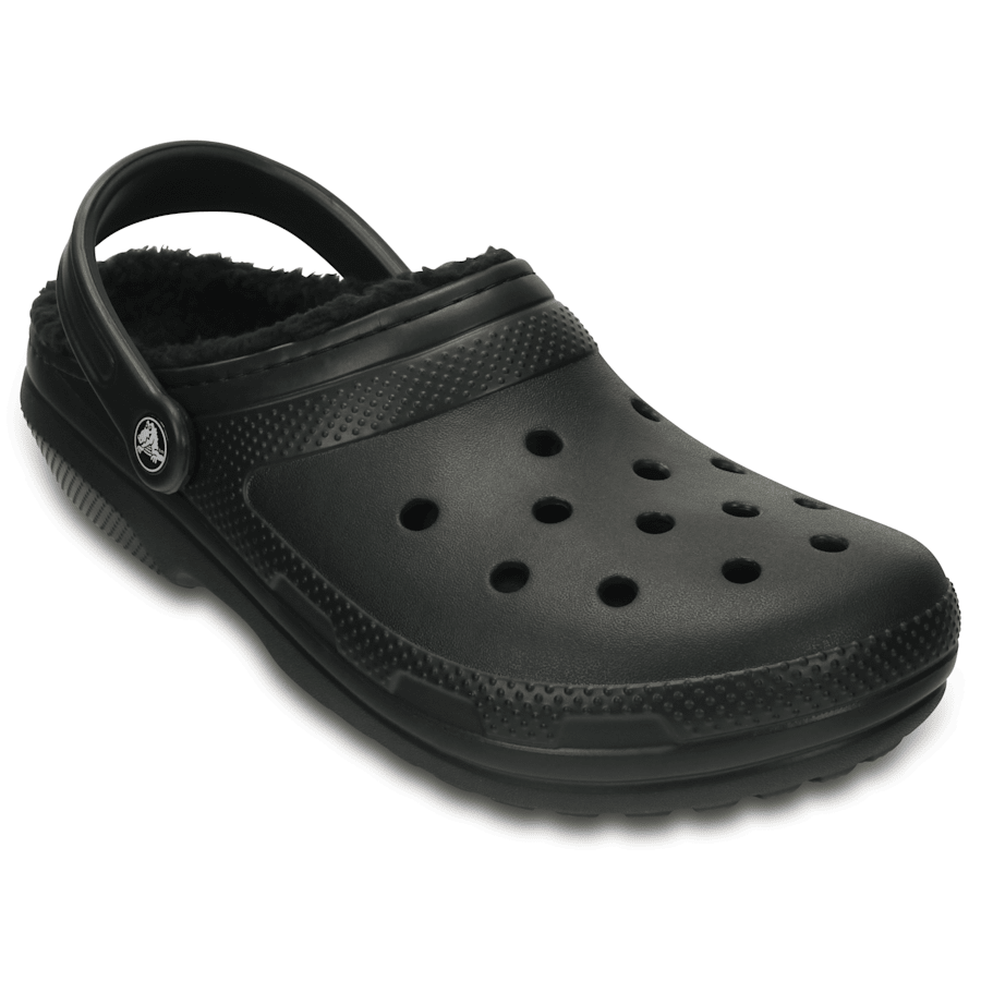 Black / Black Classic Lined Clog - Angle - Crocs