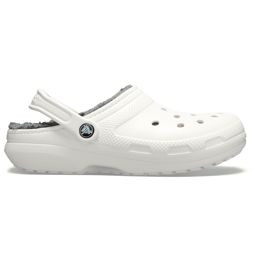 White / Grey Classic Lined Clog - Side - Crocs