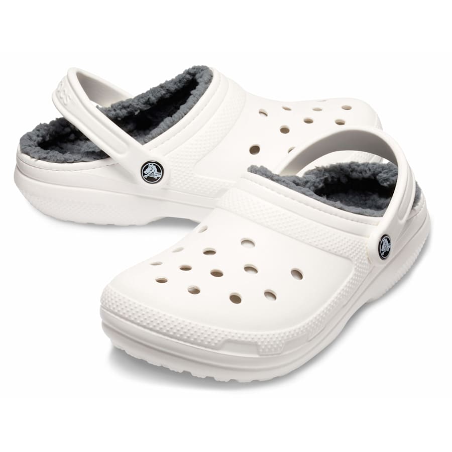 White / Grey Classic Lined Clog - Pair - Crocs