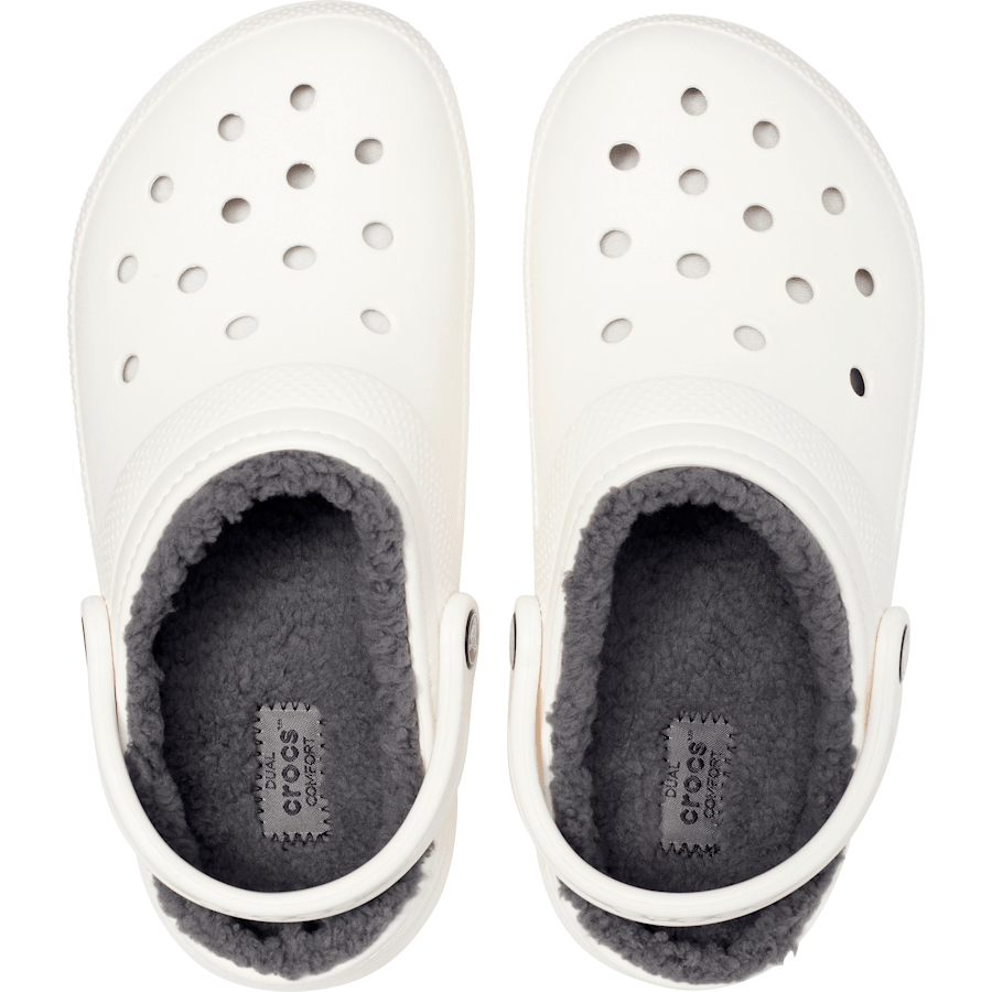 White / Grey Classic Lined Clog - Top - Crocs