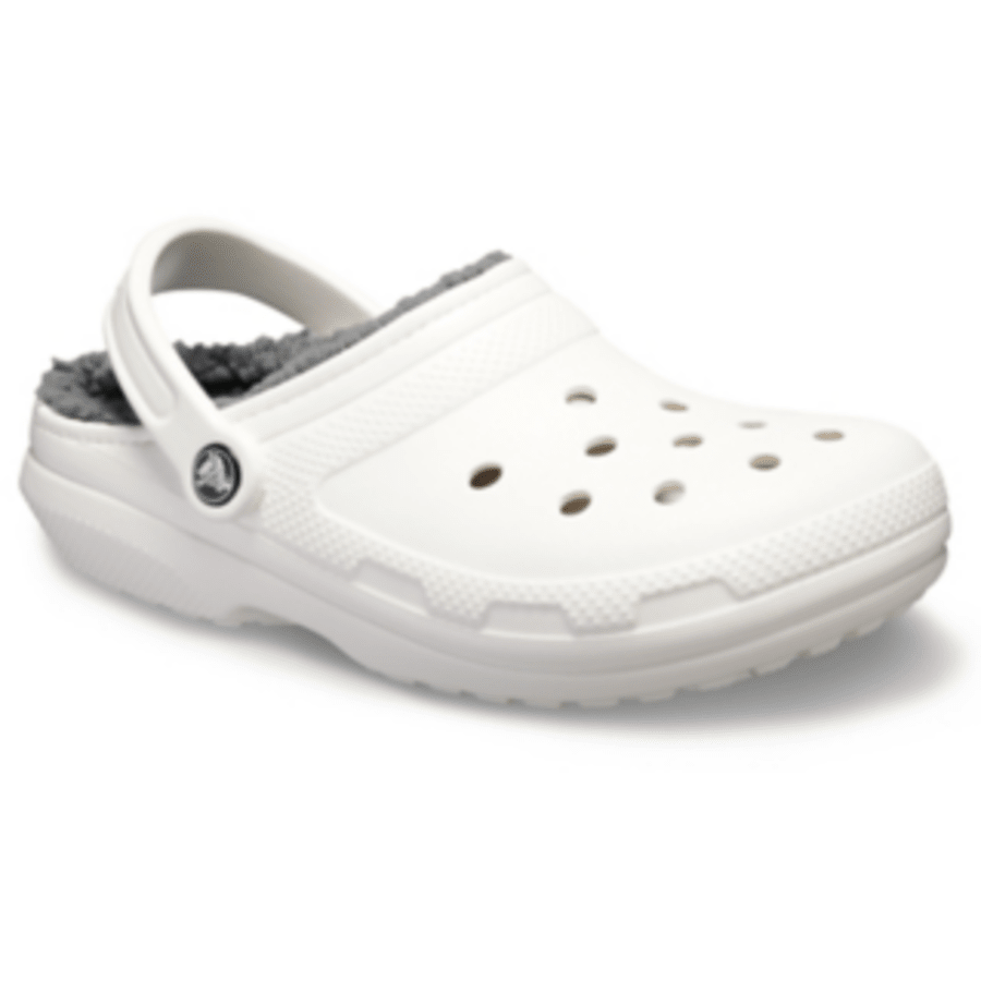 White / Grey Classic Lined Clog - Angle - Crocs