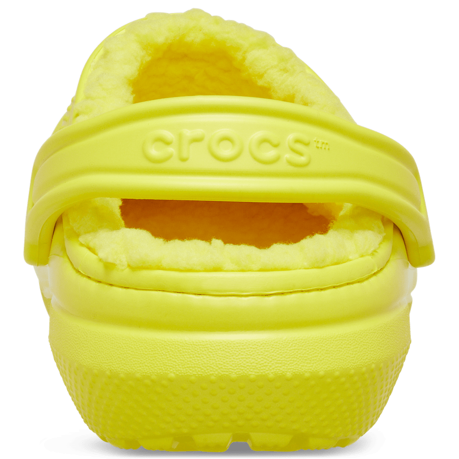 Cyber Yellow Classic Lined Clog - Back - Crocs