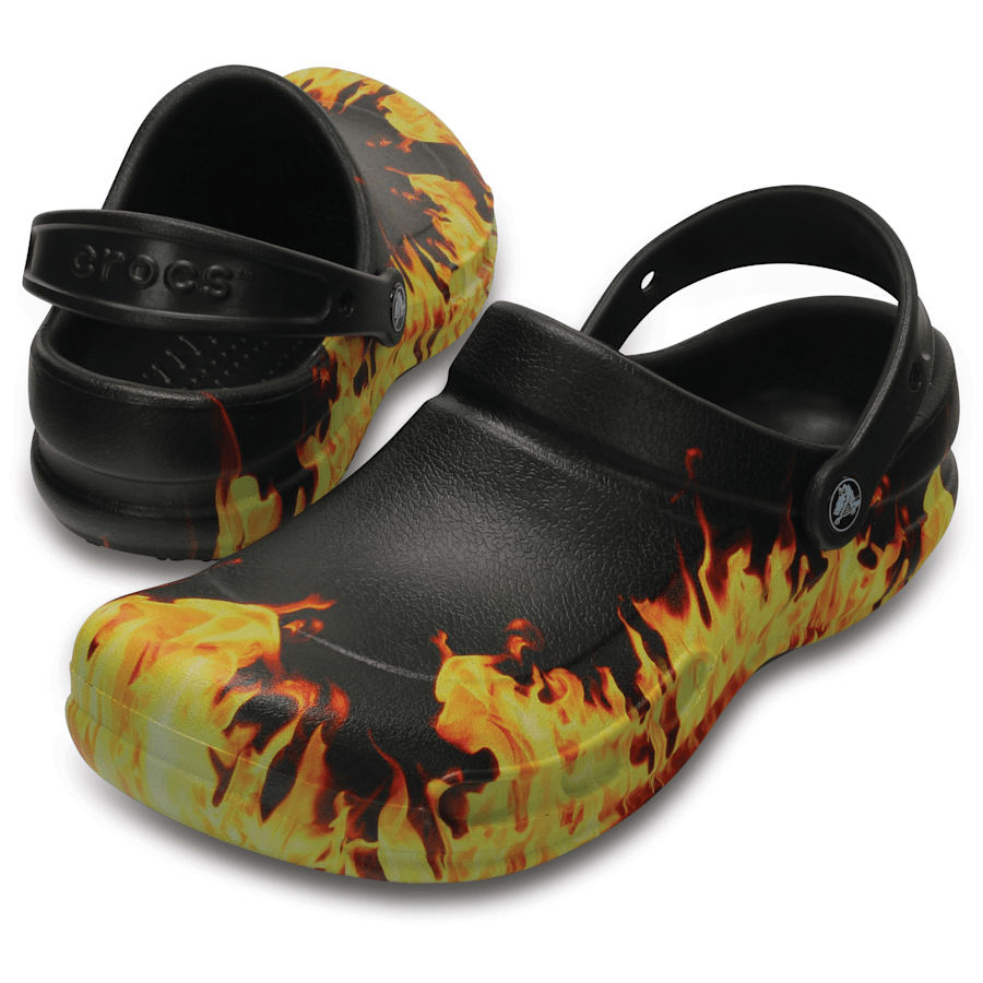 Black Bistro Graphic Slip Resistant Work Clog - Pair - Crocs