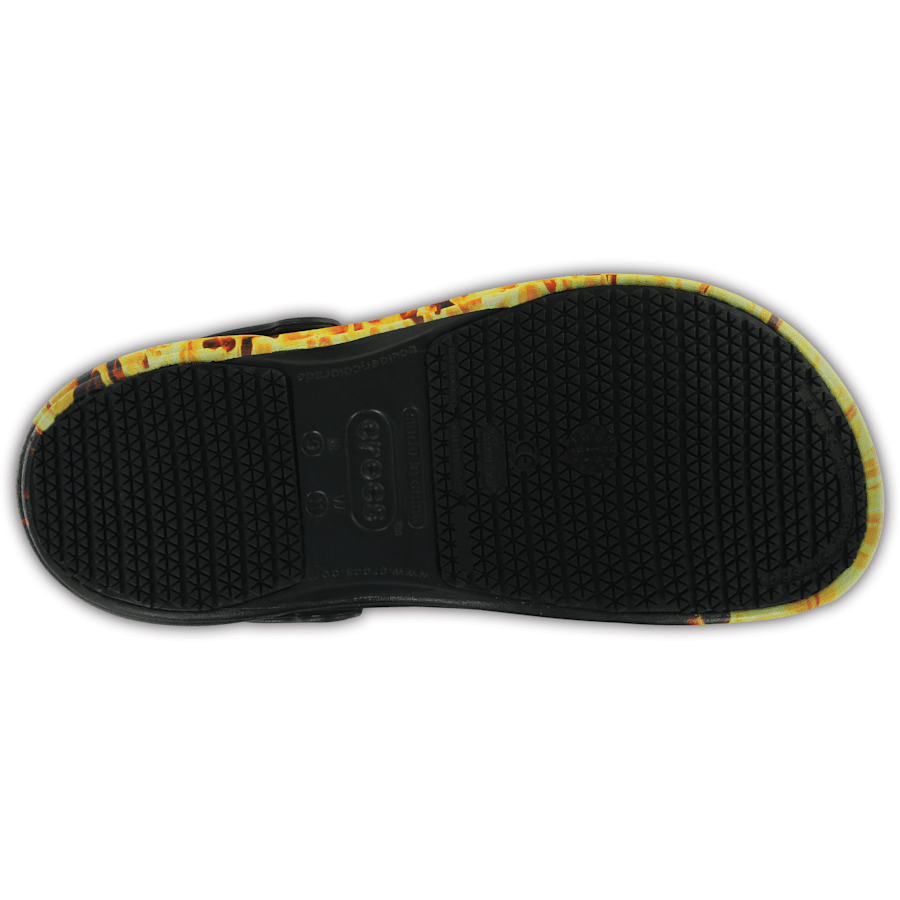 Black Bistro Graphic Slip Resistant Work Clog - Bottom - Crocs
