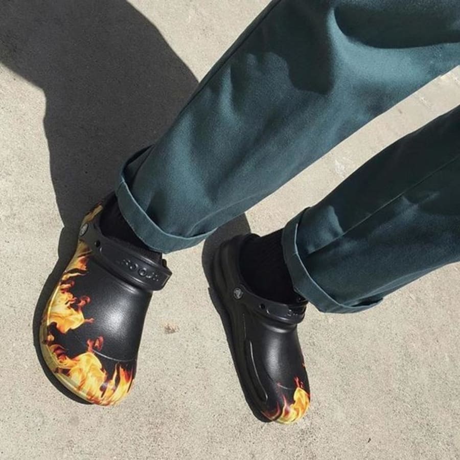 Black Bistro Graphic Slip Resistant Work Clog - Lifestyle - Crocs