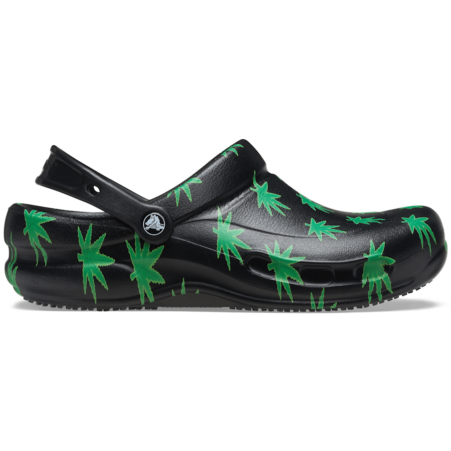 Black / Green Bistro Graphic Slip Resistant Work Clog - Side - Crocs PFD