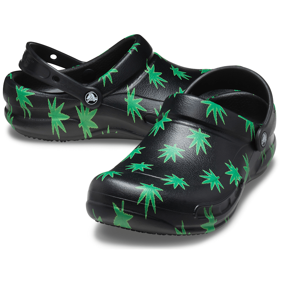 Black / Green Bistro Graphic Slip Resistant Work Clog - Pair - Crocs PFD