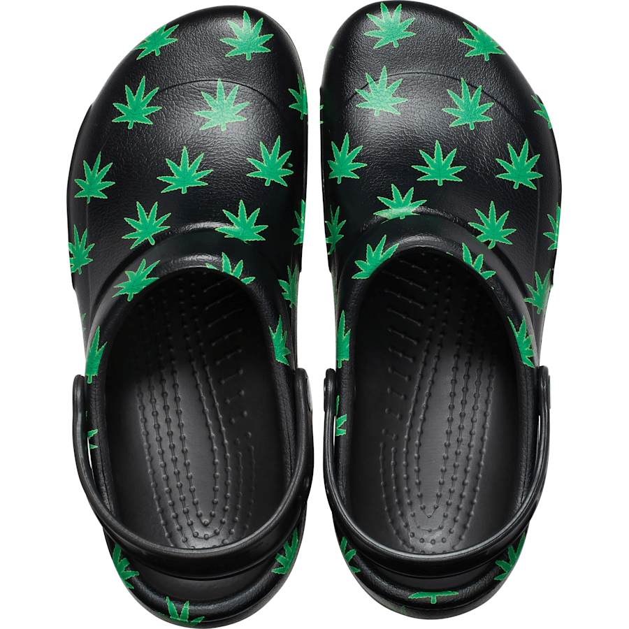 Black / Green Bistro Graphic Slip Resistant Work Clog - Top - Crocs PFD