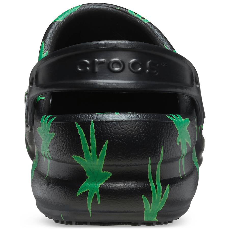 Black / Green Bistro Graphic Slip Resistant Work Clog - Back - Crocs PFD