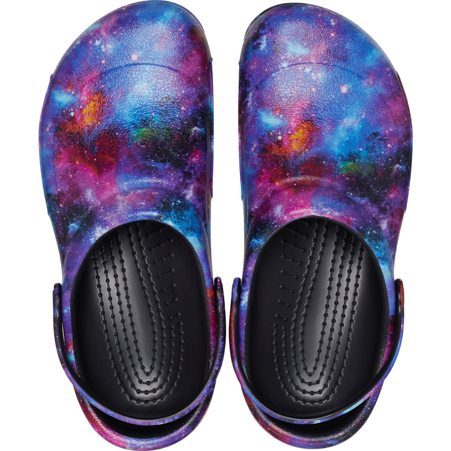 Black / Black Bistro Graphic Slip Resistant Work Clog - Top - Crocs PFD