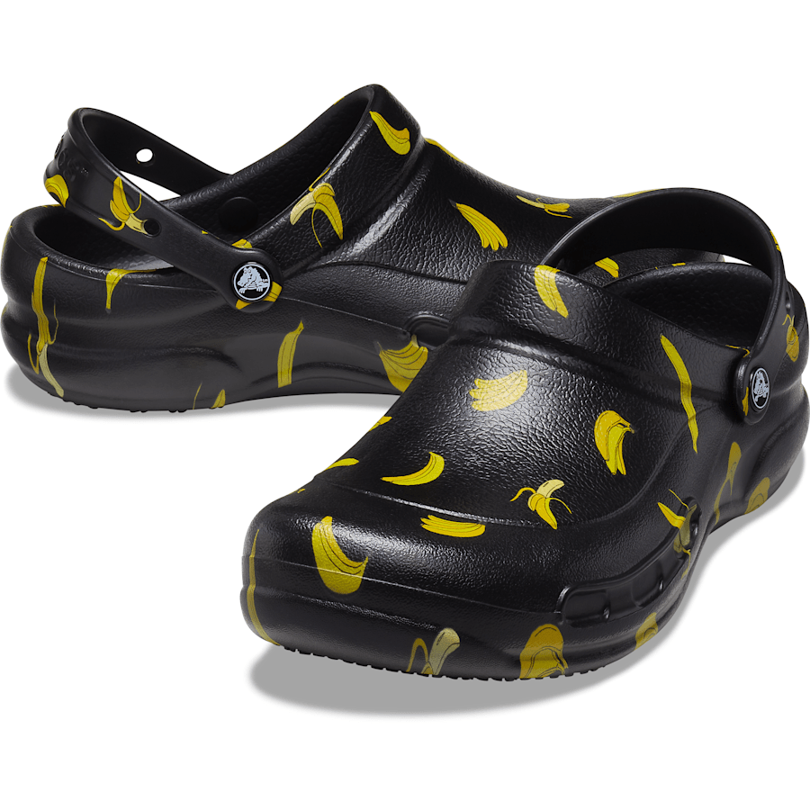 Black / Yellow Bistro Graphic Slip Resistant Work Clog - Pair - Crocs PFD