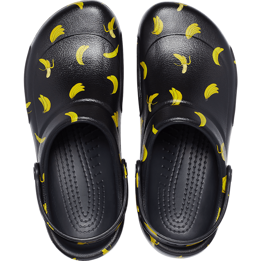 Black / Yellow Bistro Graphic Slip Resistant Work Clog - Top - Crocs PFD