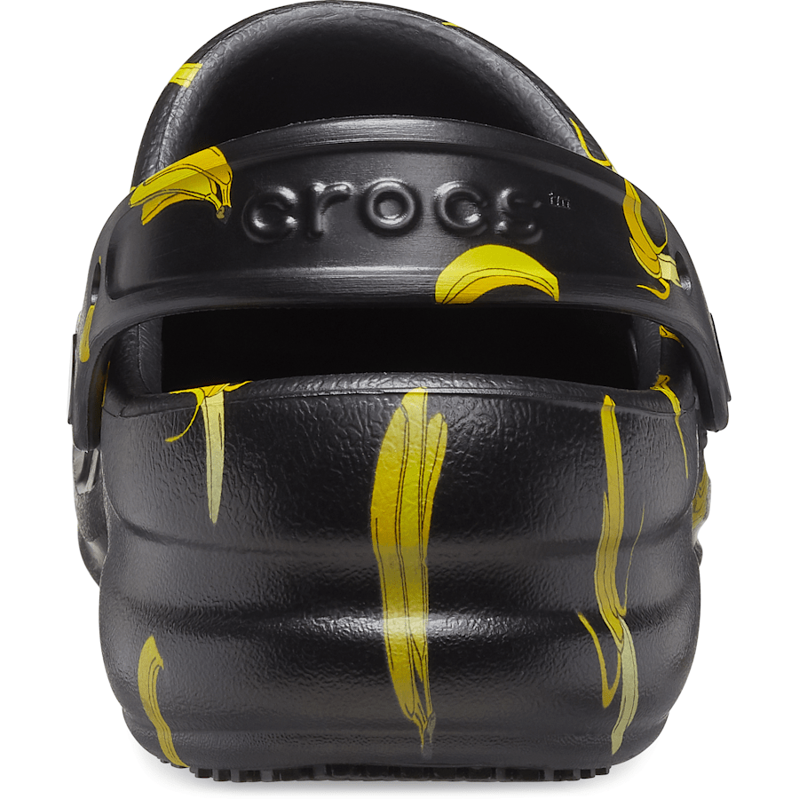 Black / Yellow Bistro Graphic Slip Resistant Work Clog - Back - Crocs PFD