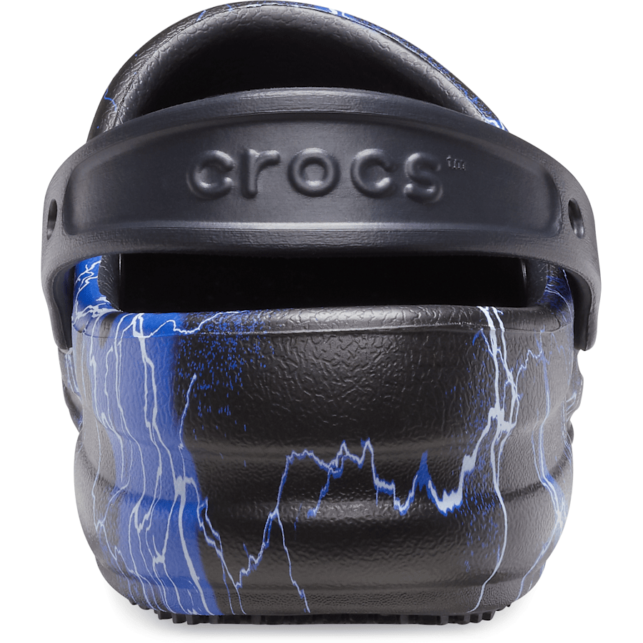 Black / Lightning Bolts Bistro Graphic Slip Resistant Work Clog - Back - Crocs PFD