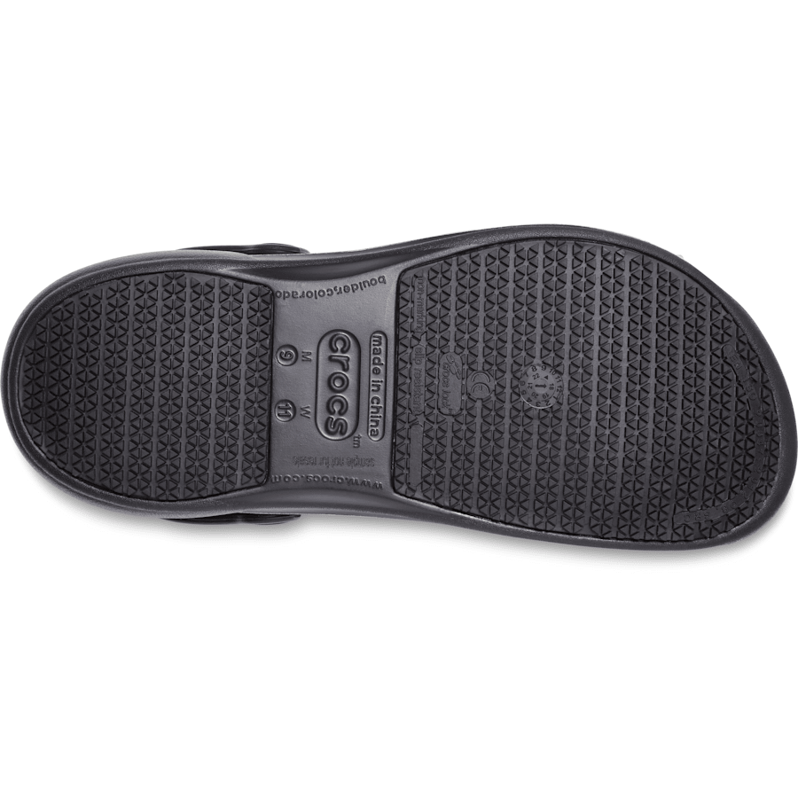 Black / Multi Stripe Bistro Graphic Slip Resistant Work Clog - Bottom - Crocs PFD