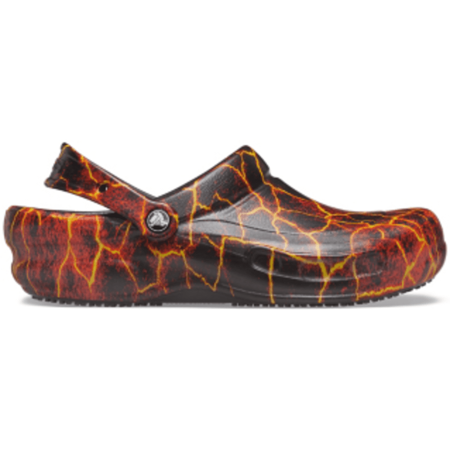 Black / Flame Bistro Graphic Slip Resistant Work Clog - Side - Crocs PFD