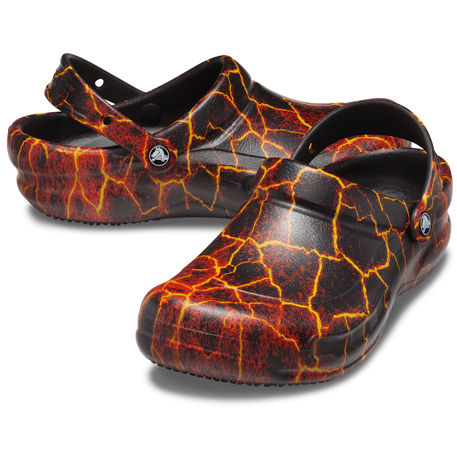 Black / Flame Bistro Graphic Slip Resistant Work Clog - Pair - Crocs PFD