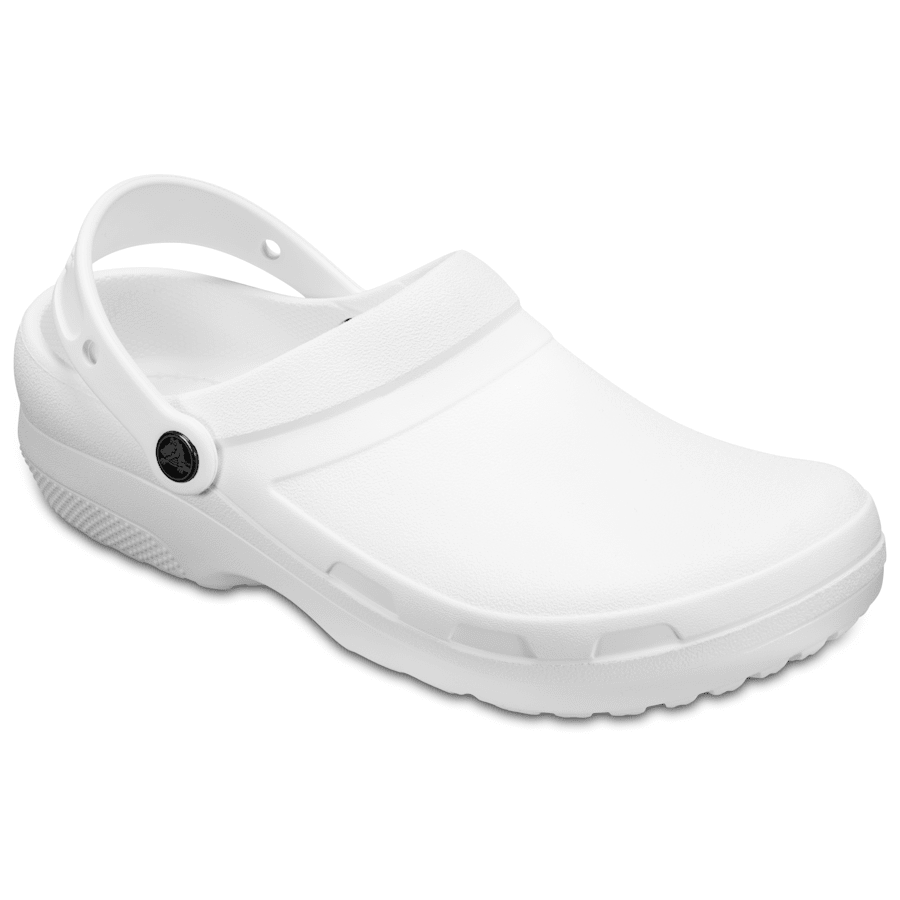 White Specialist II Work Clog - Angle - Crocs PFD