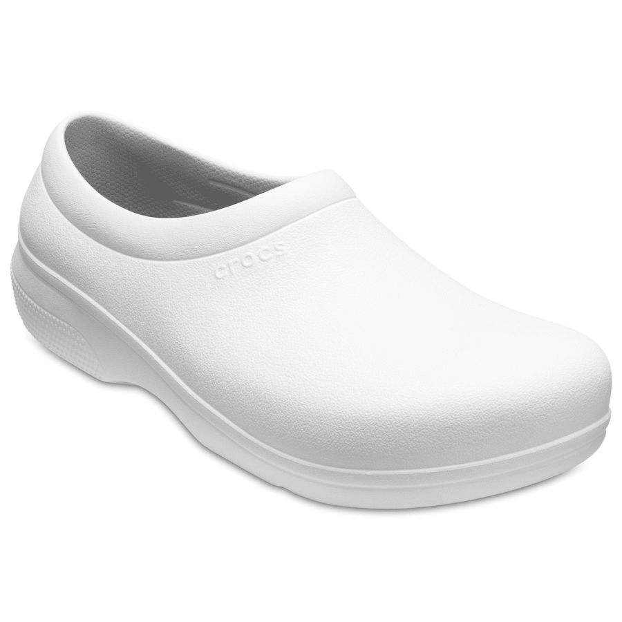 White Crocs On The Clock Work Slip-On - Schrägsicht - Crocs