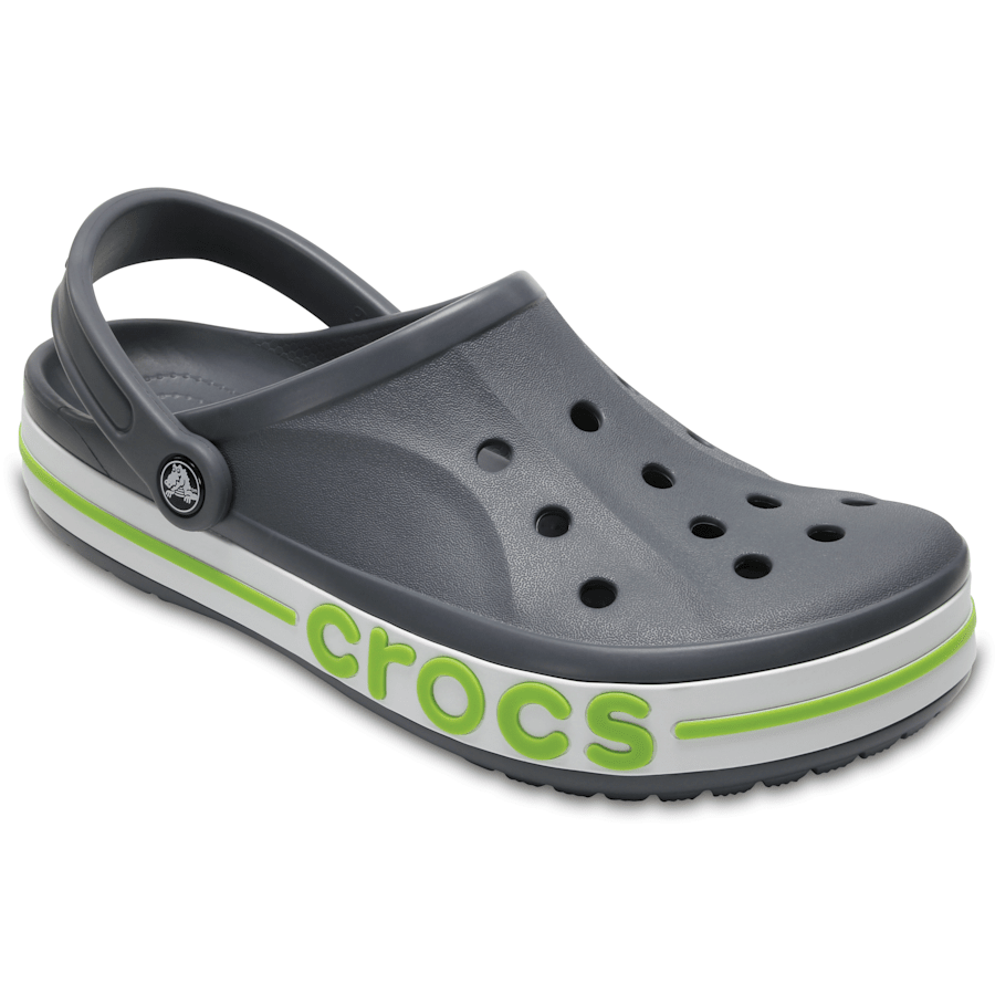 Charcoal / Volt Green Bayaband Clog - Angle - Crocs