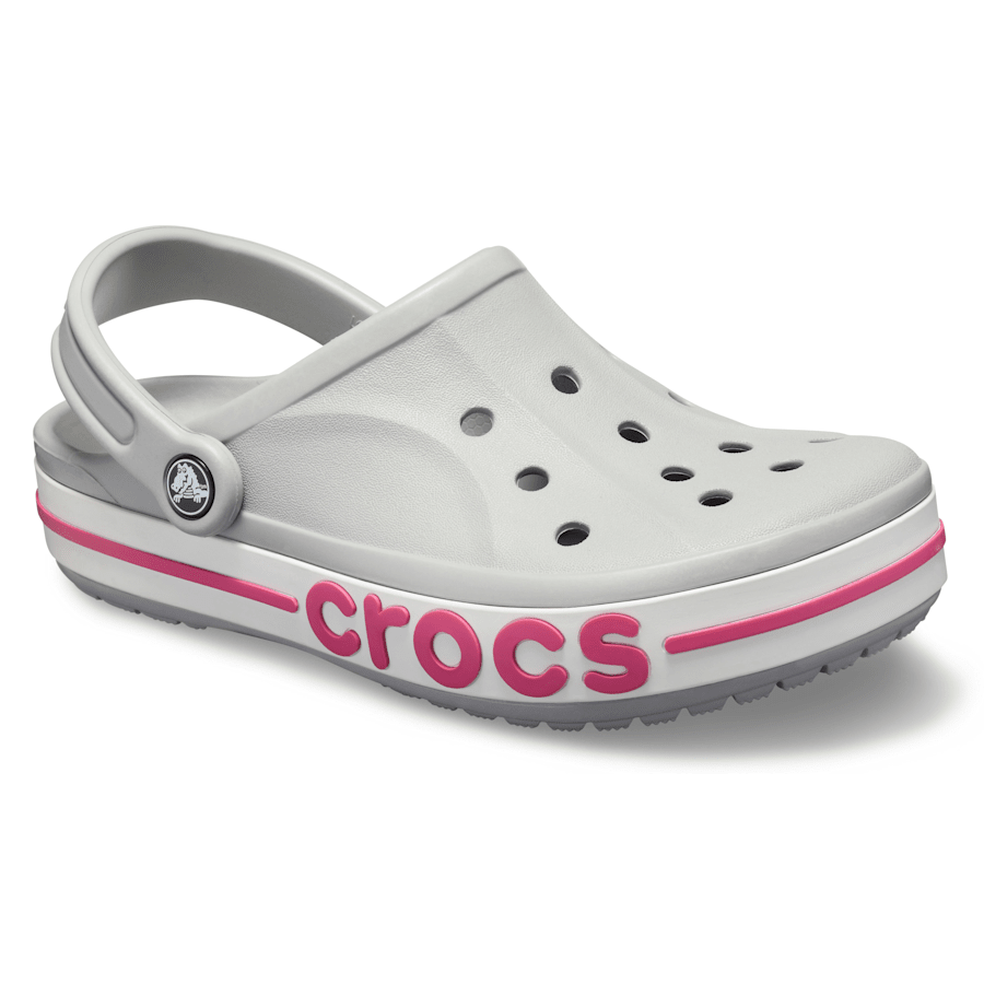Light Grey / Candy Pink Bayaband Clog - Angle - Crocs