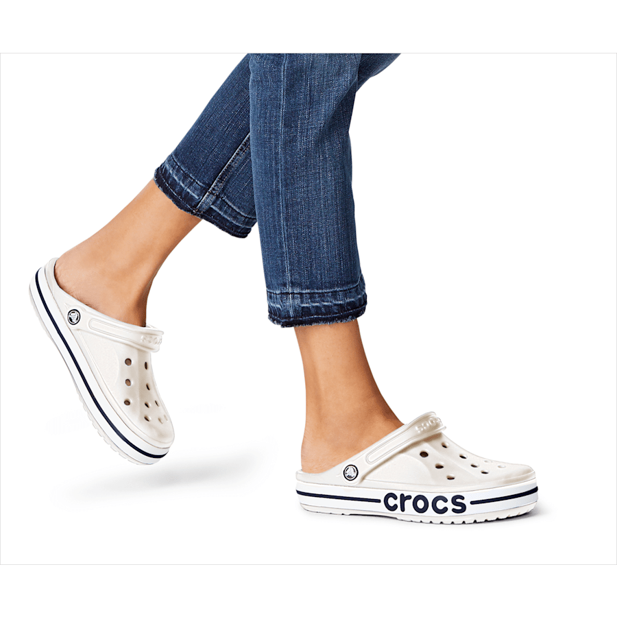 White / Navy Bayaband Clog - Pair in Sun - Crocs