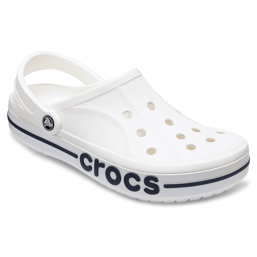 White / Navy Bayaband Clog - Angle - Crocs