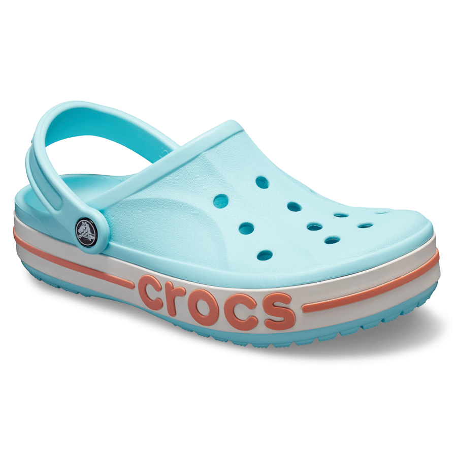Ice Blue / Melon Bayaband Clog - Angle - Crocs