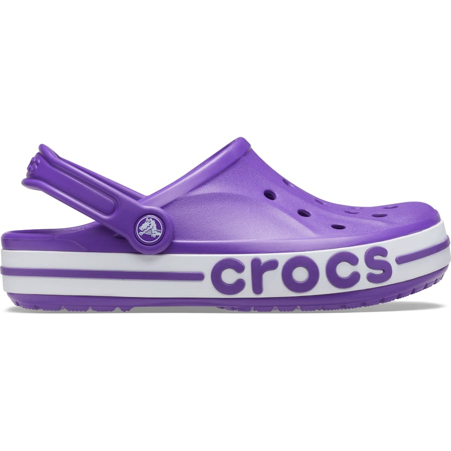 Neon Purple / White Bayaband Clog - Side - Crocs