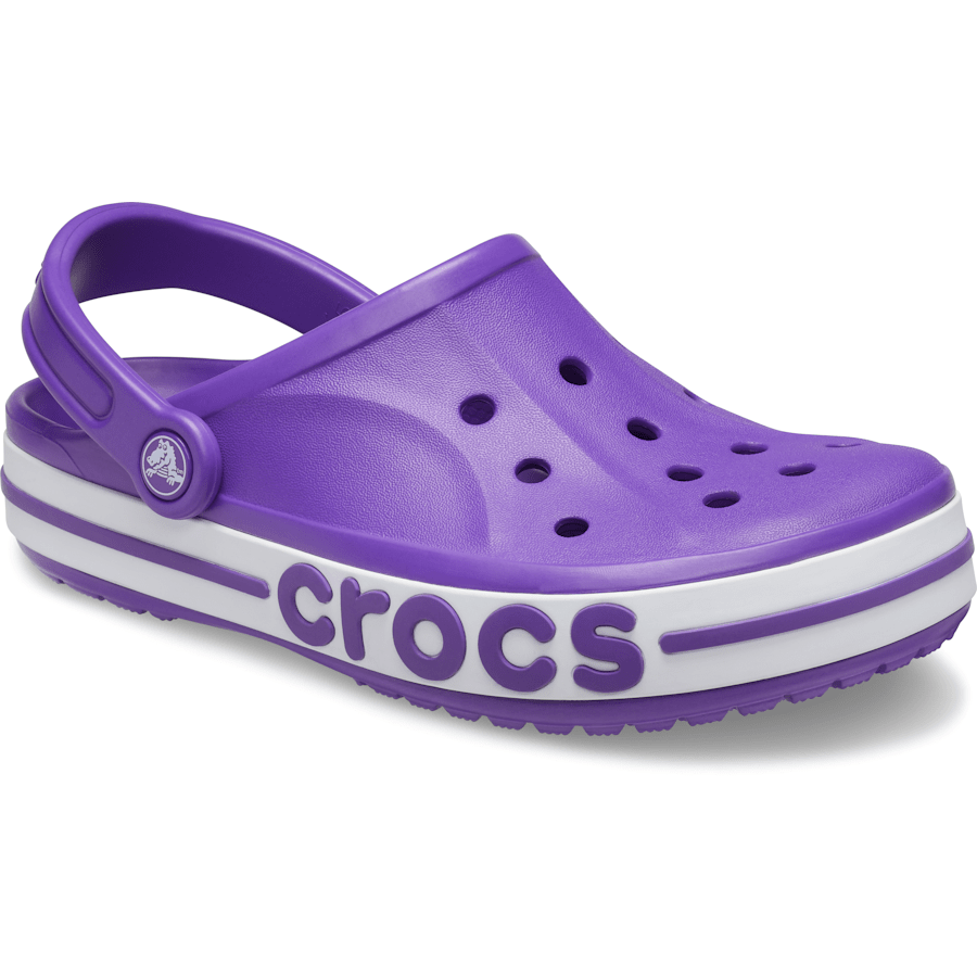 Neon Purple / White Bayaband Clog - Angle - Crocs