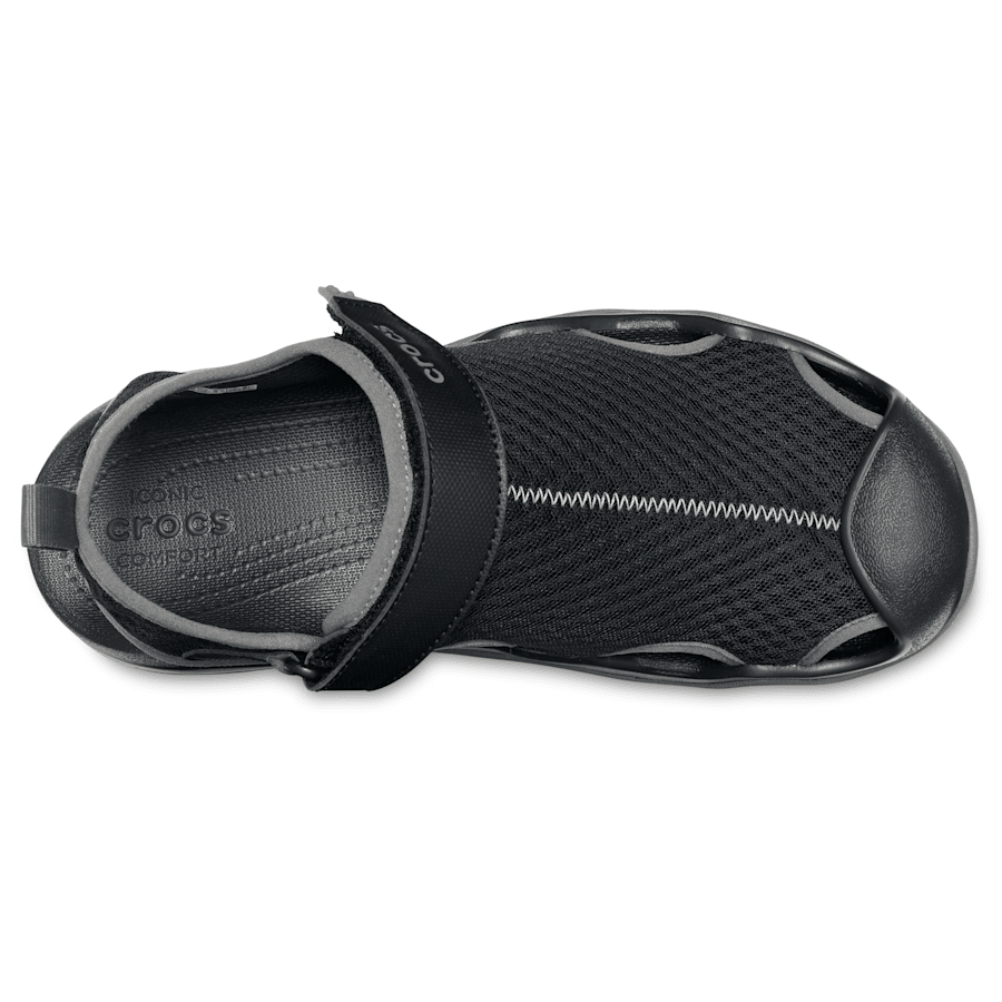 Black Men’s Swiftwater™ Mesh Deck Sandal - Top - Crocs