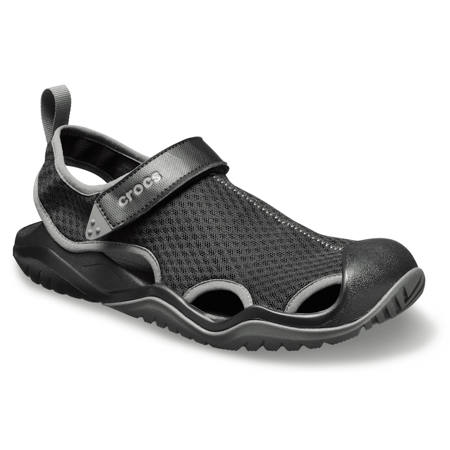Black Men’s Swiftwater™ Mesh Deck Sandal - Angle - Crocs