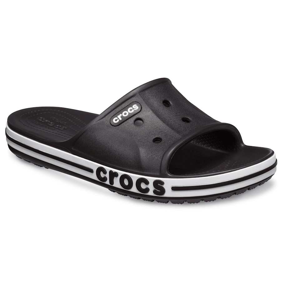 Black / White Bayaband Slide - Angle - Crocs