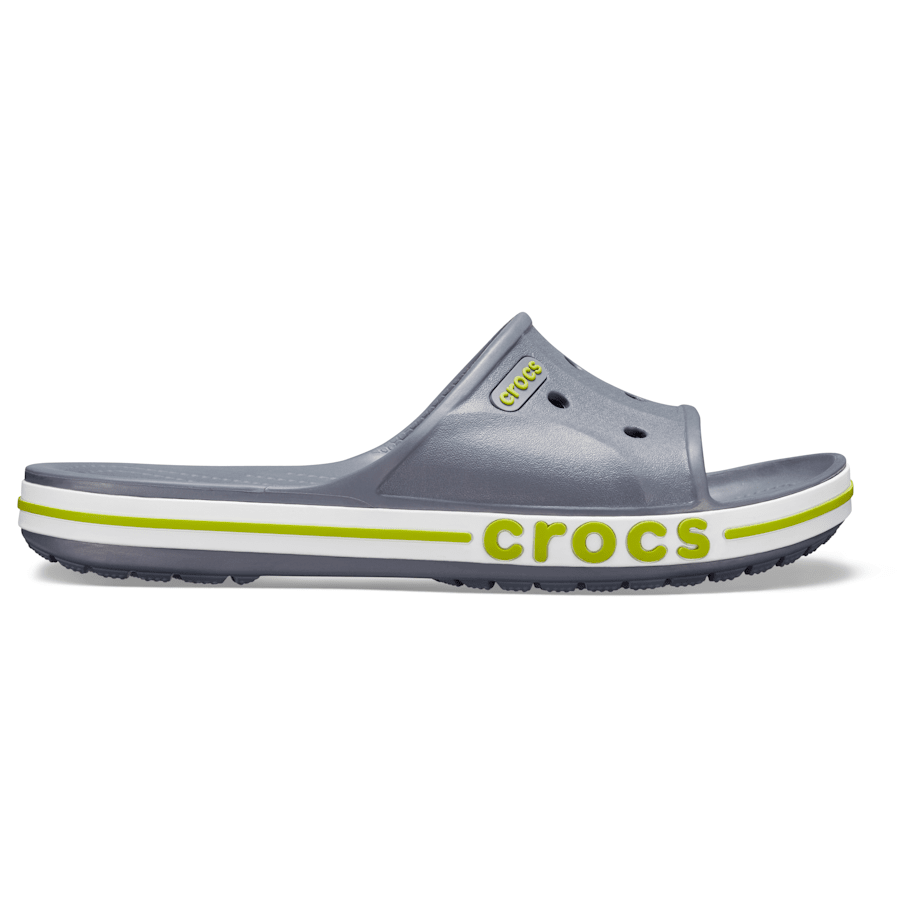 Charcoal / Volt Green Bayaband Slide - Side - Crocs
