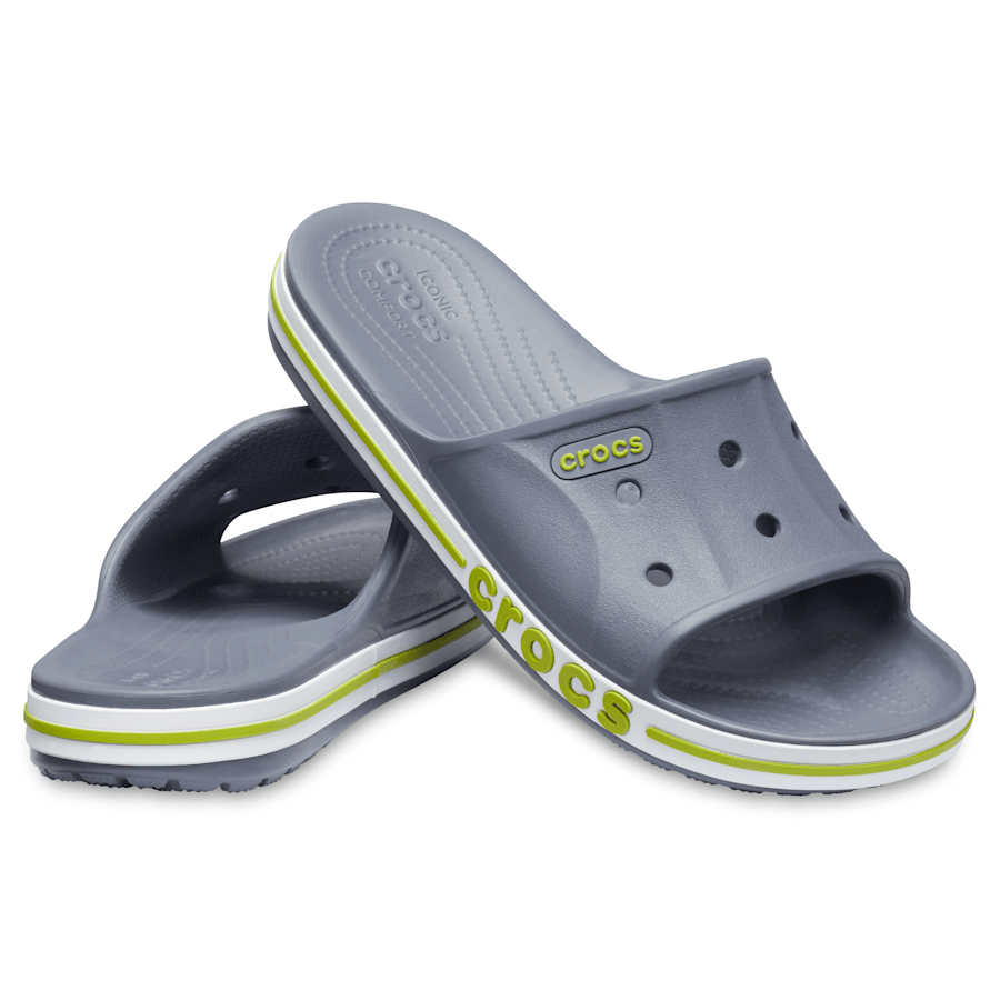 Charcoal / Volt Green Bayaband Slide - Pair - Crocs