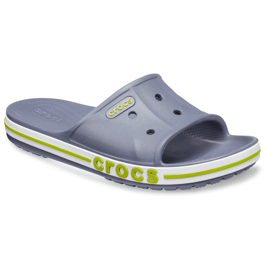 Charcoal / Volt Green Bayaband Slide - Angle - Crocs