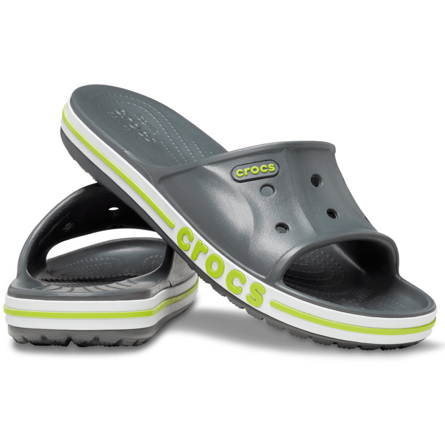Slate Grey / Lime Punch Bayaband Slide - Pair - Crocs