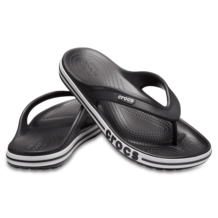 Black / White Bayaband Flip - Pair - Crocs