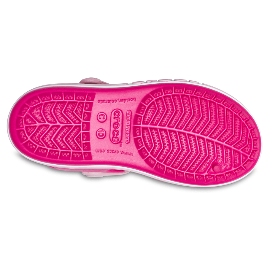 Candy Pink Kids’ Bayaband Sandal - Bottom - Crocs