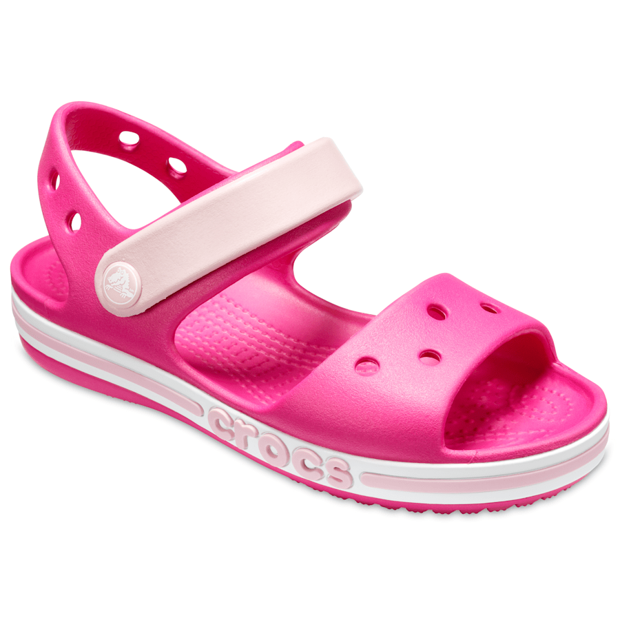 Candy Pink Kids’ Bayaband Sandal - Angle - Crocs