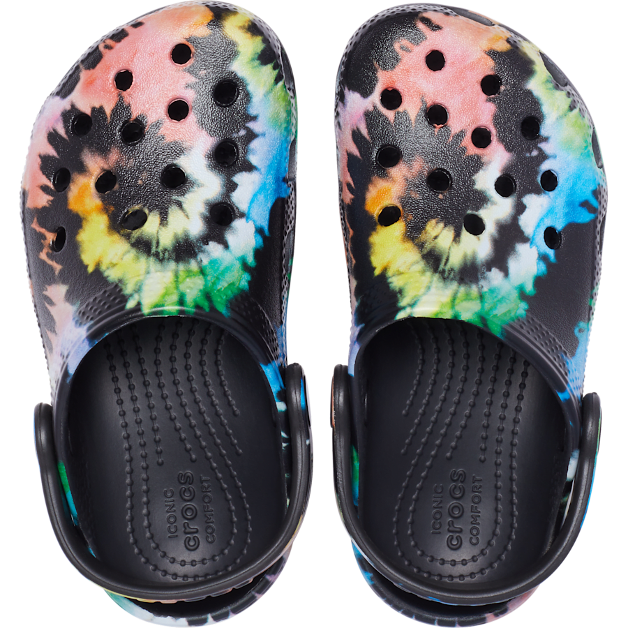 Black / Black Kids’ Classic Tie-Dye Graphic Clog - Top - Crocs