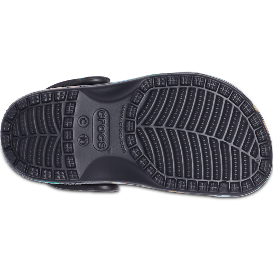 Black / Black Kids’ Classic Tie-Dye Graphic Clog - Bottom - Crocs